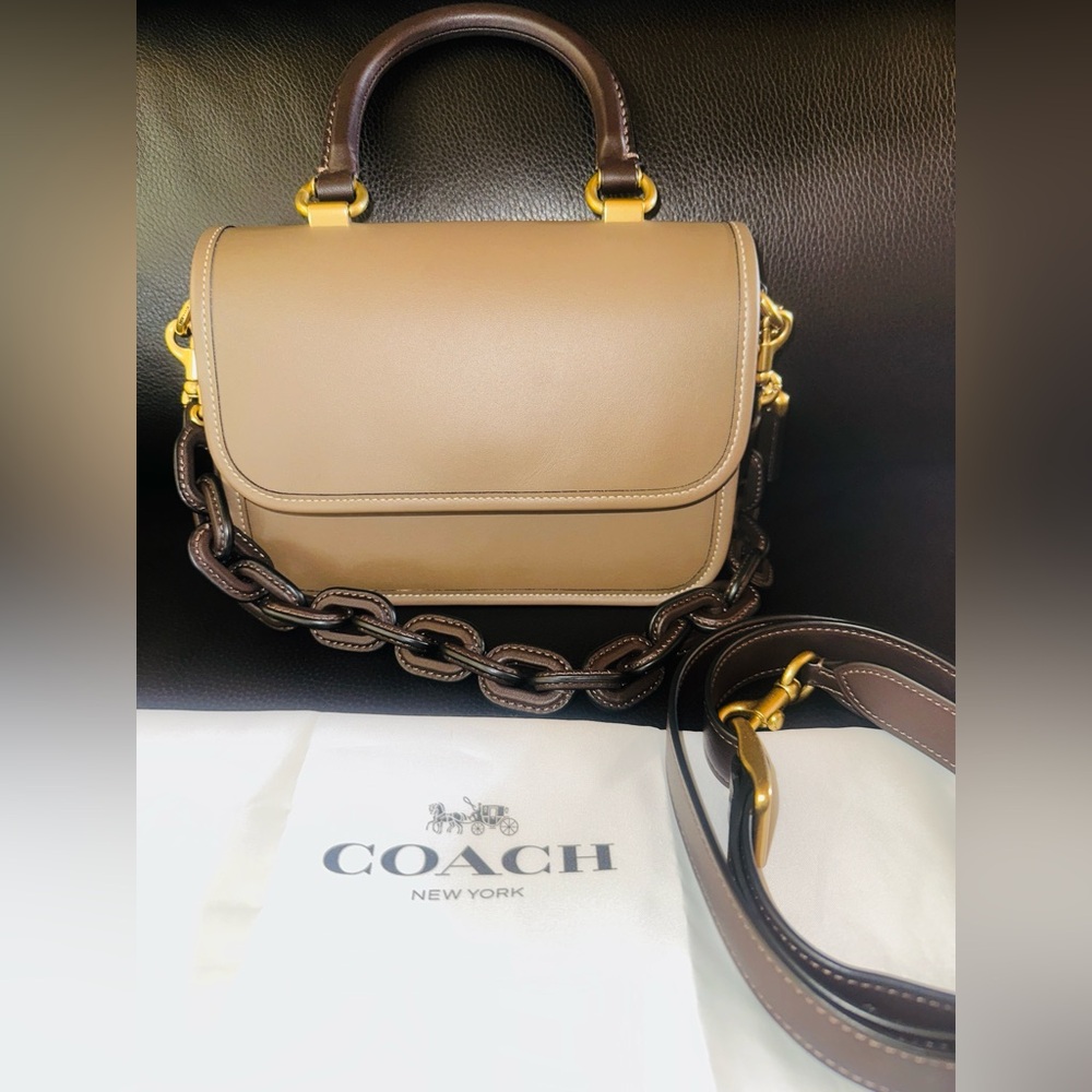 Coach Brass/Dark Stone Rogue Top Handle